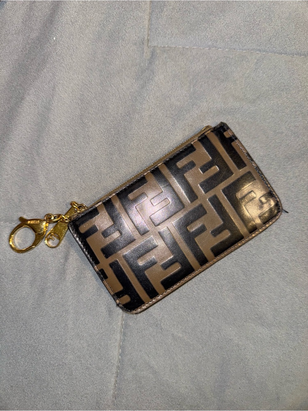 FENDI FF leather cardholder